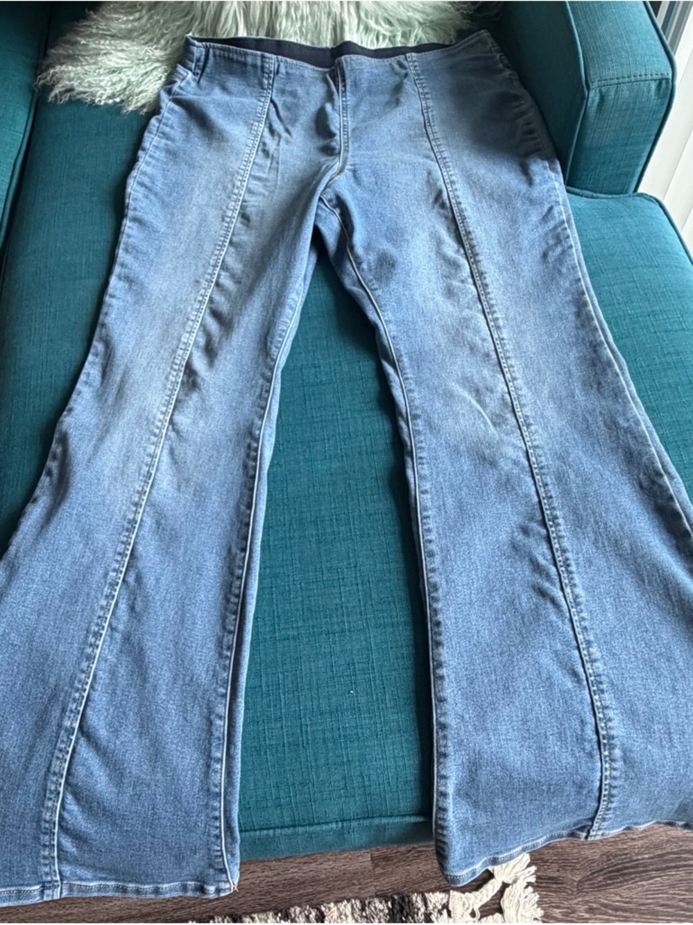 INC International Concepts Light Blue Flared Jeans